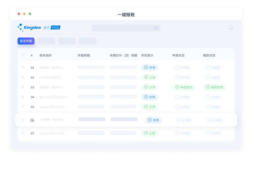 一键报税：一键申报，一键缴款，免去繁琐申报操作